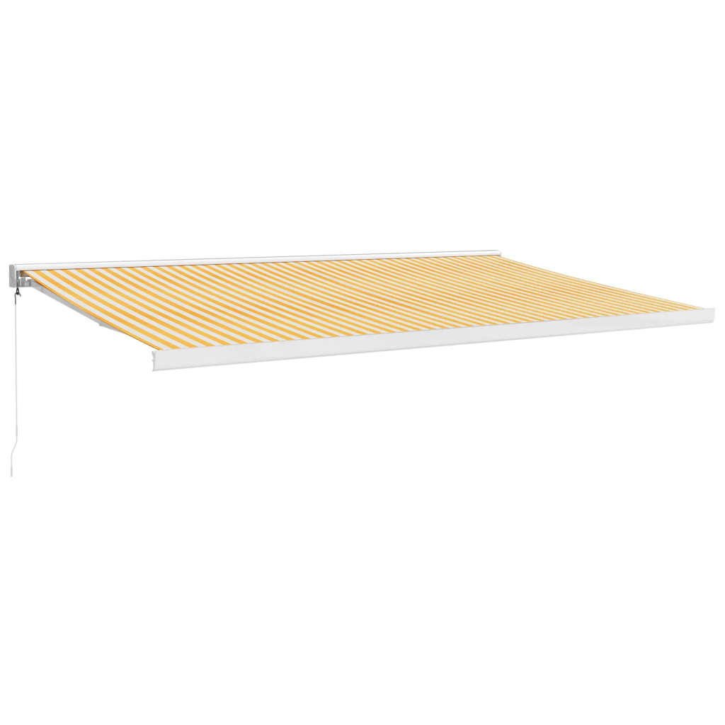 vidaXL Markise Einziehbar Gelb und Weiß 5x3 m Stoff und Aluminium