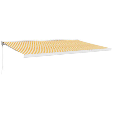 vidaXL Markise Einziehbar Gelb und Weiß 5x3 m Stoff und Aluminium