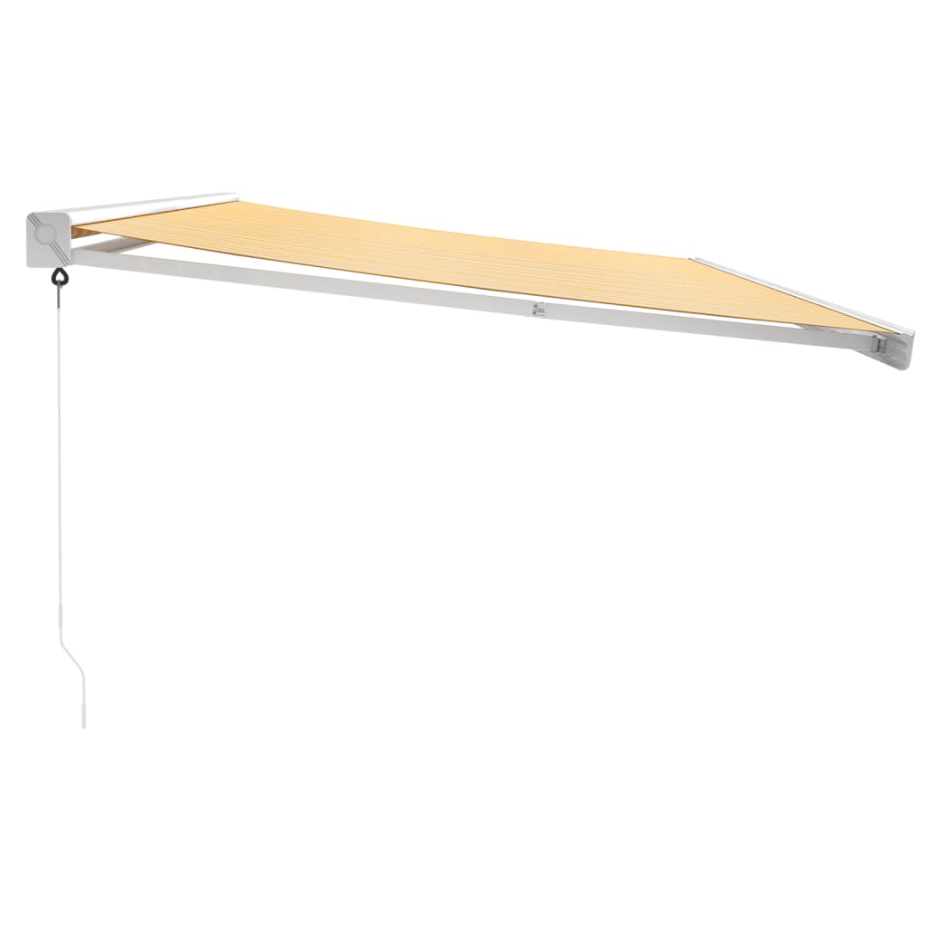 vidaXL Markise Einziehbar Gelb und Weiß 5x3 m Stoff und Aluminium