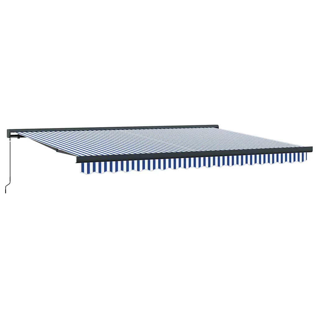 vidaXL Markise Einziehbar Blau und Weiß 4x3 m Stoff und Aluminium