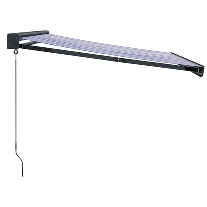 vidaXL Markise Einziehbar Blau und Weiß 4x3 m Stoff und Aluminium