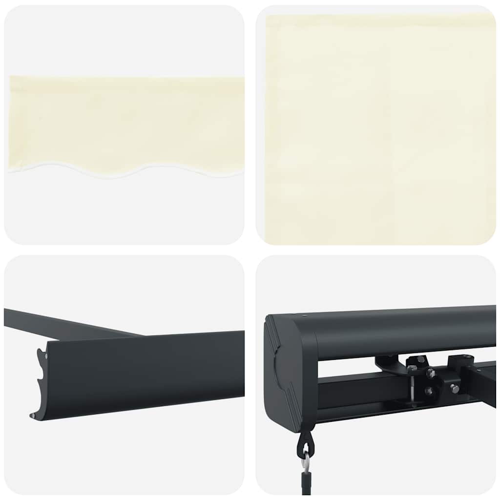 vidaXL Markise Einziehbar Creme 4x3 m Stoff und Aluminium