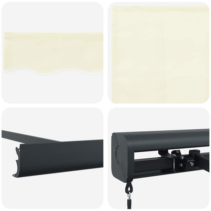 vidaXL Markise Einziehbar Creme 4x3 m Stoff und Aluminium