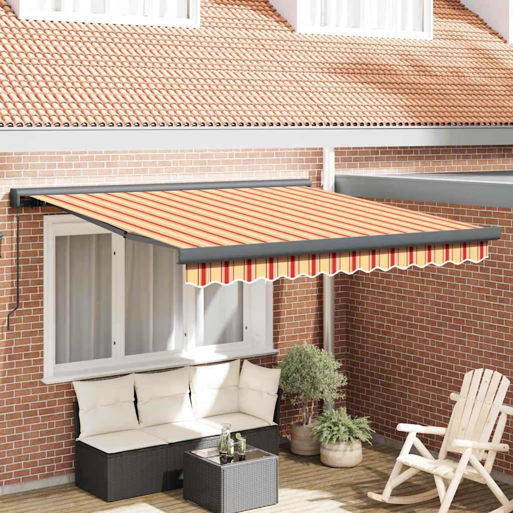 vidaXL Markise Einziehbar Gelb und Weiß 3,5x2,5 m Stoff und Aluminium