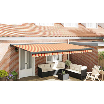 vidaXL Markise Einziehbar Gelb und Weiß 4x3 m Stoff und Aluminium