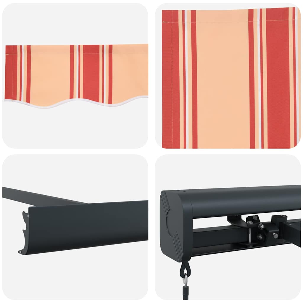 Markise Einziehbar Gelb und Weiß 4,5x3 m Stoff und Aluminium