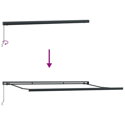 vidaXL Markise Einziehbar Gelb und Weiß 5x3 m Stoff und Aluminium