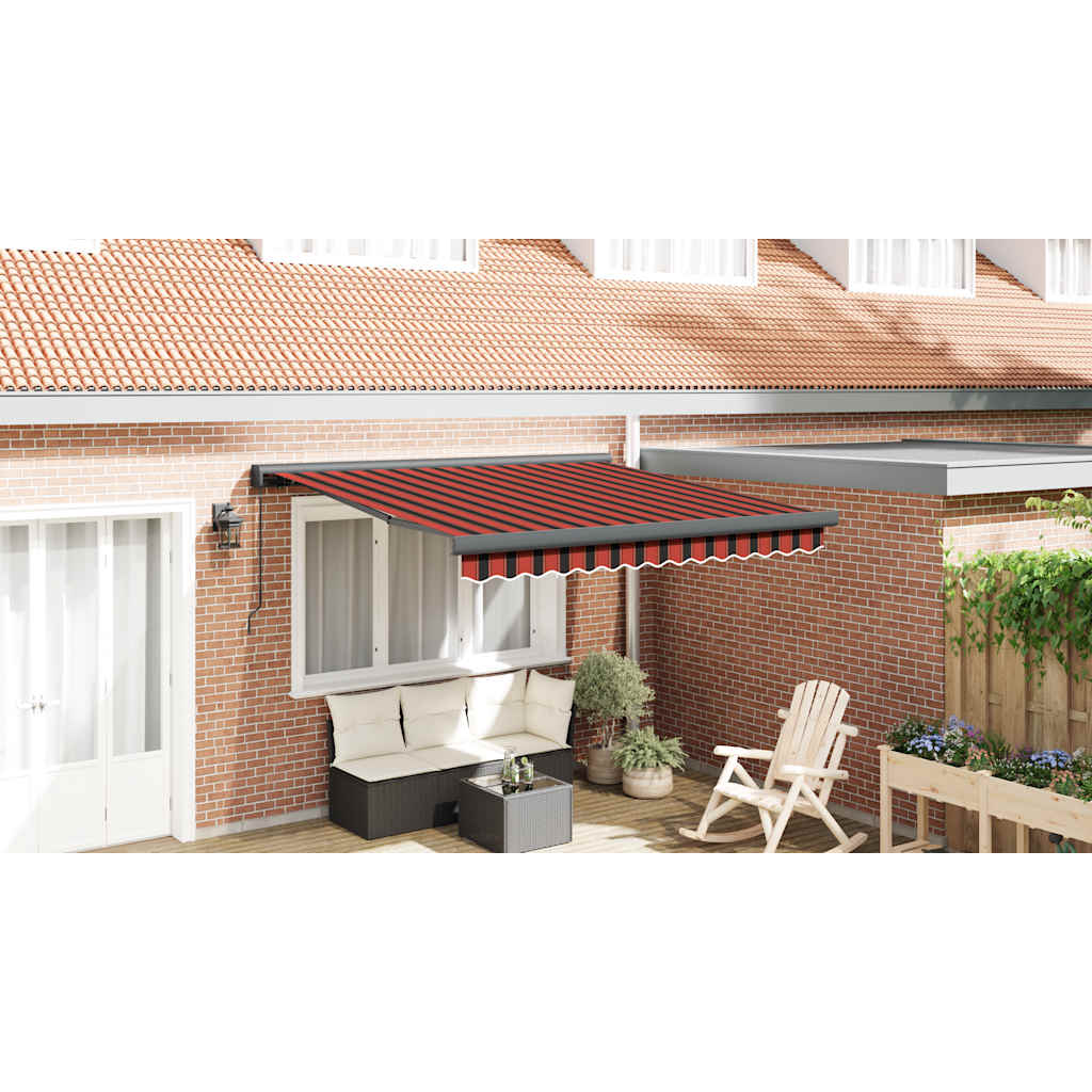 vidaXL Markise Einziehbar Orange und Braun 3x2,5 m Stoff und Aluminium
