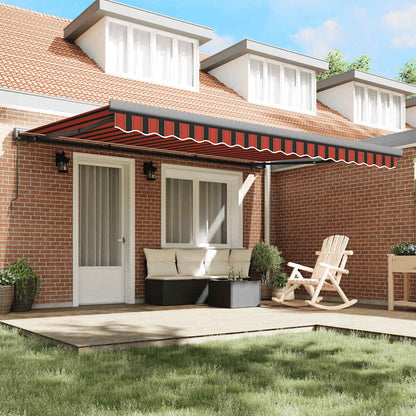 vidaXL Markise Einziehbar Orange und Braun 4x3 m Stoff und Aluminium