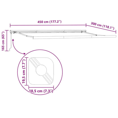 vidaXL Markise Einziehbar Orange und Braun 4,5x3 m Stoff und Aluminium