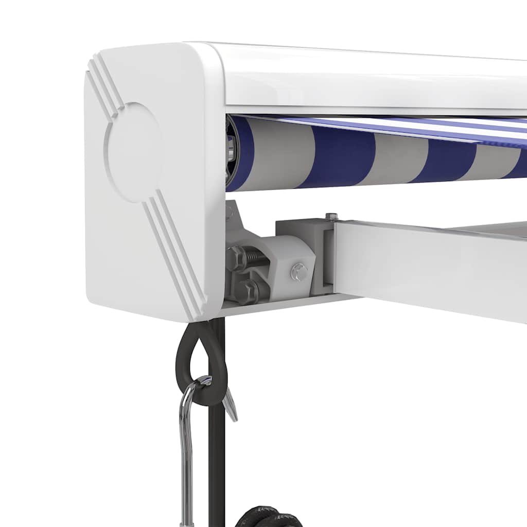 vidaXL Markise Einziehbar Blau und Weiß 4x3 m Stoff und Aluminium