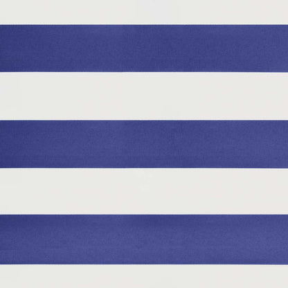vidaXL Auvent rétractable bleu et blanc 4,5x3 m en tissu et aluminium
