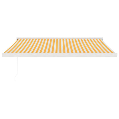 vidaXL Markise Einziehbar Gelb und Weiß 3x2,5 m Stoff und Aluminium