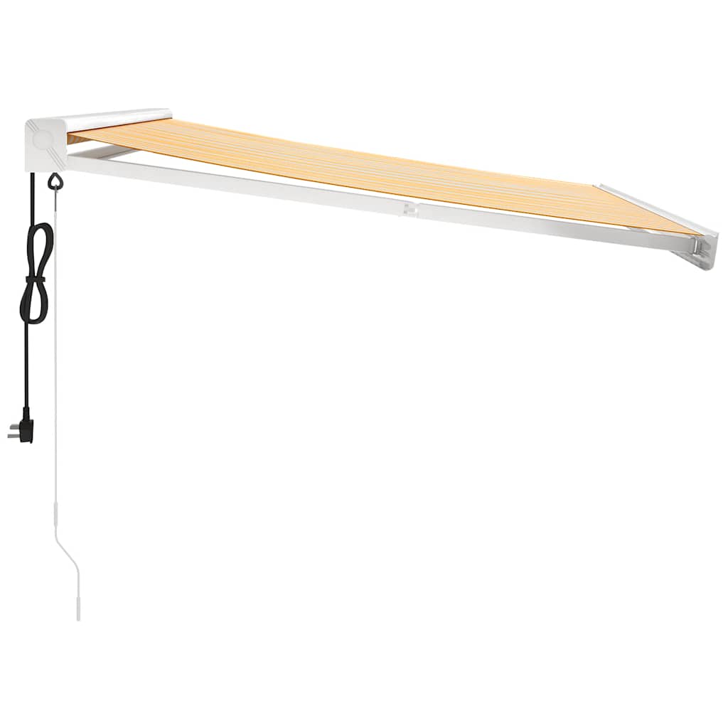 vidaXL Markise Einziehbar Gelb und Weiß 3x2,5 m Stoff und Aluminium