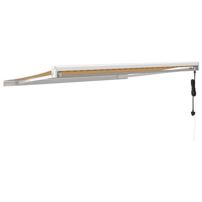 vidaXL Markise Einziehbar Gelb und Weiß 3x2,5 m Stoff und Aluminium