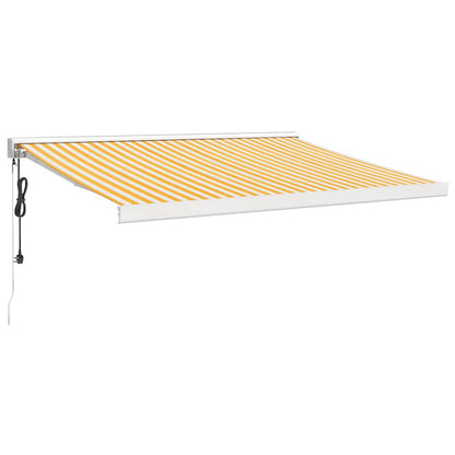 vidaXL Auvent rétractable jaune et blanc 3,5x2,5 m Tissu et aluminium
