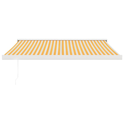 vidaXL Auvent rétractable jaune et blanc 3,5x2,5 m Tissu et aluminium