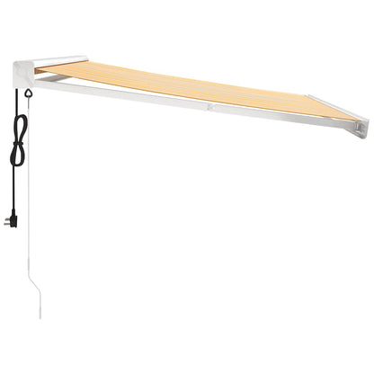 vidaXL Auvent rétractable jaune et blanc 3,5x2,5 m Tissu et aluminium