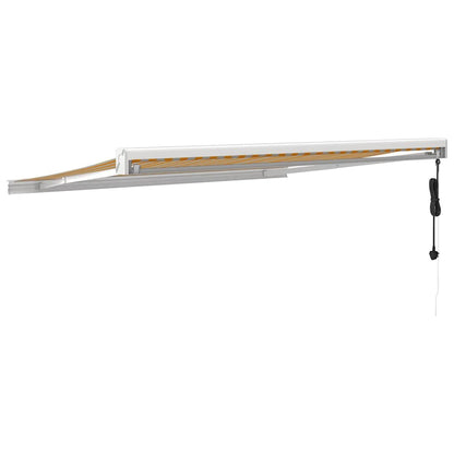 vidaXL Auvent rétractable jaune et blanc 3,5x2,5 m Tissu et aluminium