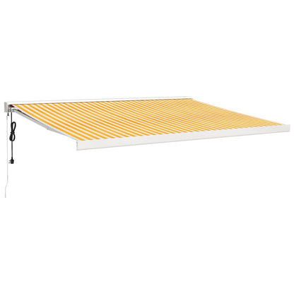 vidaXL Markise Einziehbar Gelb und Weiß 4x3 m Stoff und Aluminium