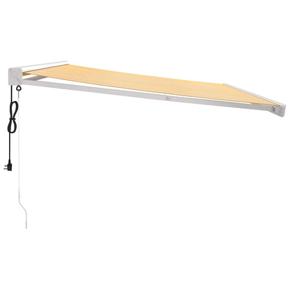 vidaXL Auvent rétractable jaune et blanc 4,5x3 m en tissu et aluminium