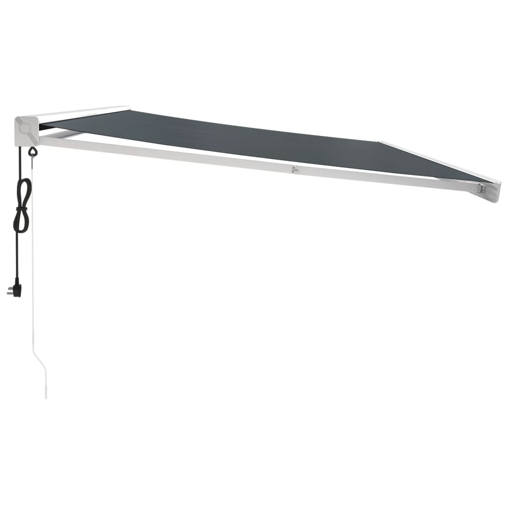 Store banne rétractable vidaXL anthracite 4,5x3 m en tissu et aluminium