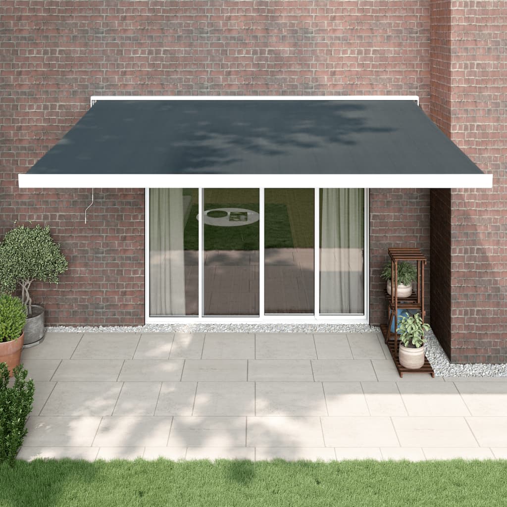 Store banne rétractable vidaXL anthracite 4,5x3 m en tissu et aluminium