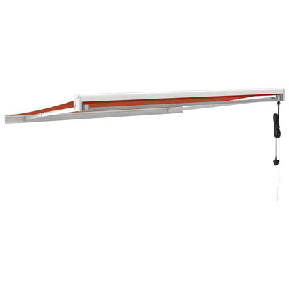 vidaXL Markise Einziehbar Orange und Braun 3,5x2,5 m Stoff & Aluminium
