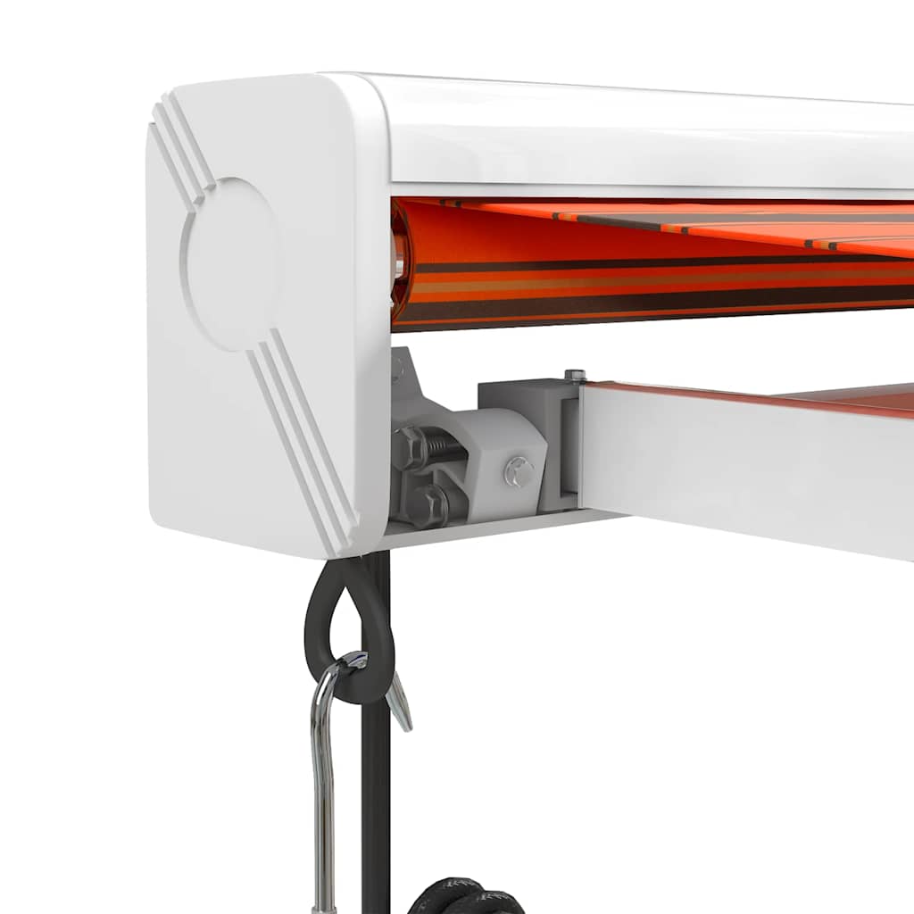 vidaXL Markise Einziehbar Orange und Braun 3,5x2,5 m Stoff & Aluminium