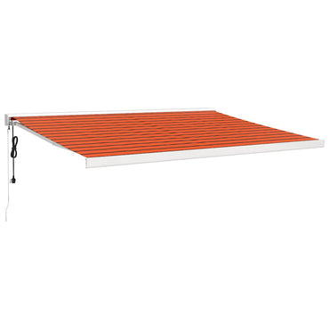 vidaXL Auvent rétractable orange et marron 4,5x3 m en tissu et aluminium