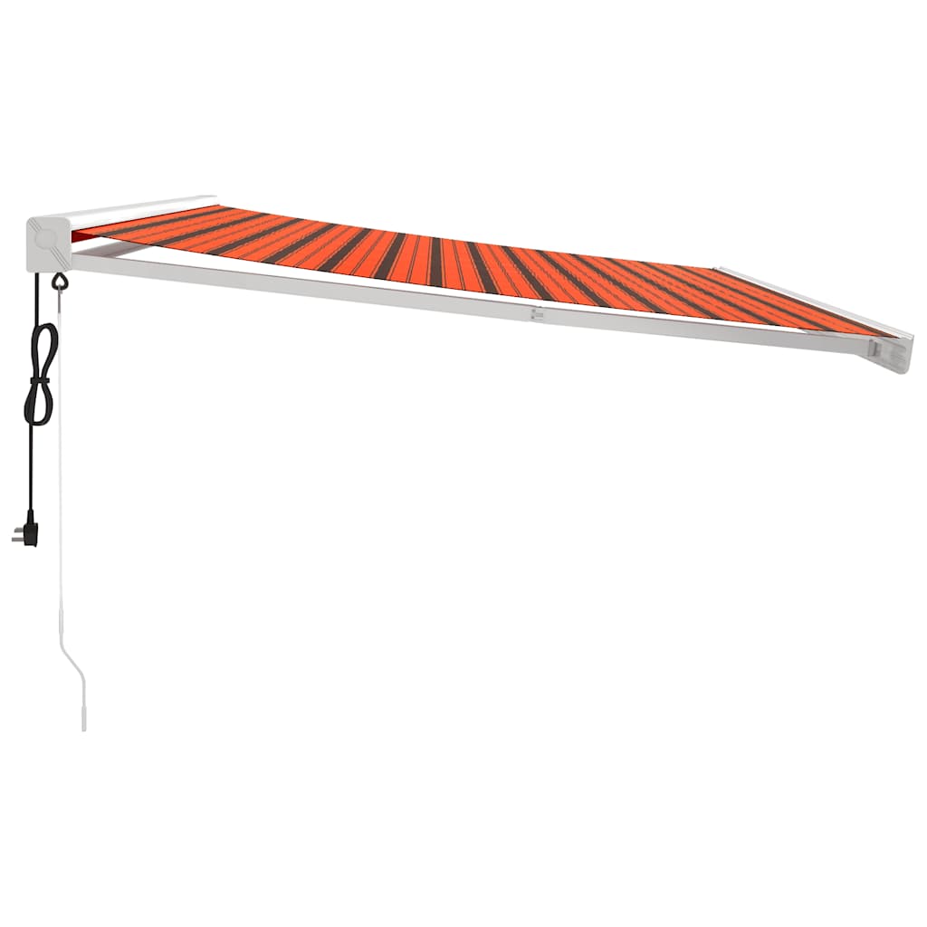 vidaXL Auvent rétractable orange et marron 4,5x3 m en tissu et aluminium
