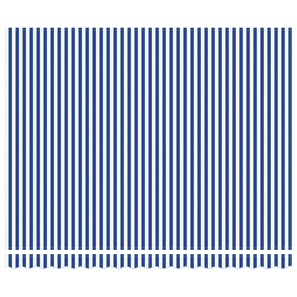 vidaXL Auvent rétractable bleu et blanc 4x3 m Tissu et aluminium