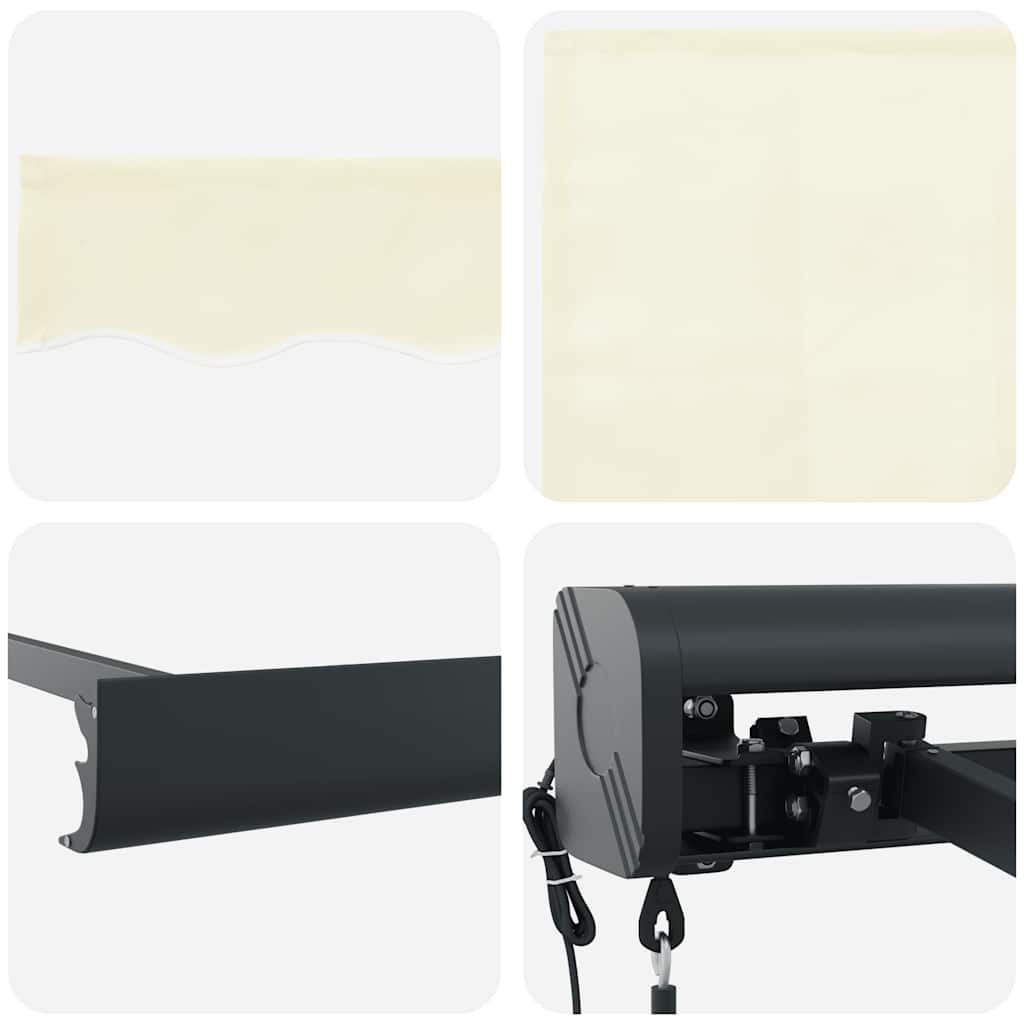 vidaXL Markise Einziehbar Creme 4x3 m Stoff und Aluminium