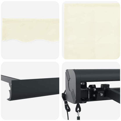 vidaXL Markise Einziehbar Creme 4x3 m Stoff und Aluminium