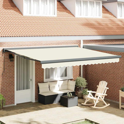 vidaXL Markise Einziehbar Creme 4x3 m Stoff und Aluminium