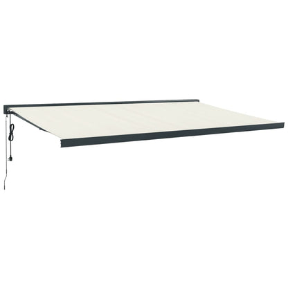 vidaXL Markise Einziehbar Creme 5x3 m Stoff und Aluminium