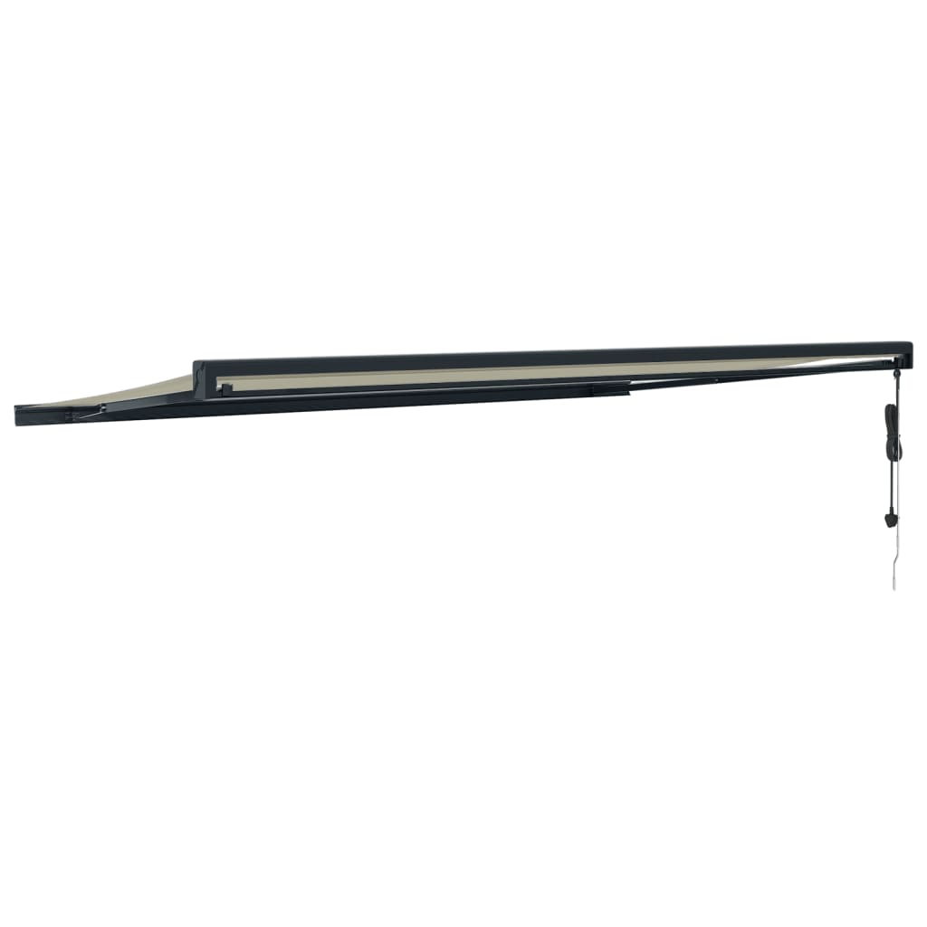 vidaXL Markise Einziehbar Creme 5x3 m Stoff und Aluminium