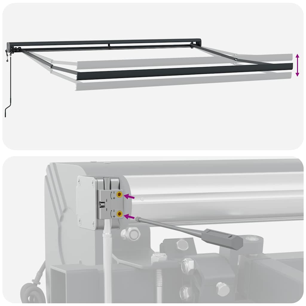 vidaXL Markise Einziehbar Gelb und Weiß 3x2,5 m Stoff und Aluminium