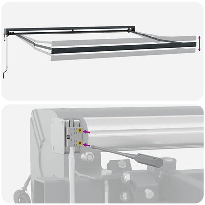 vidaXL Markise Einziehbar Gelb und Weiß 3x2,5 m Stoff und Aluminium