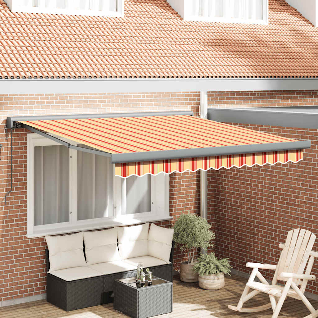 vidaXL Markise Einziehbar Gelb und Weiß 3x2,5 m Stoff und Aluminium