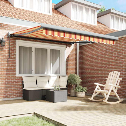 vidaXL Auvent rétractable jaune et blanc 3,5x2,5 m Tissu et aluminium