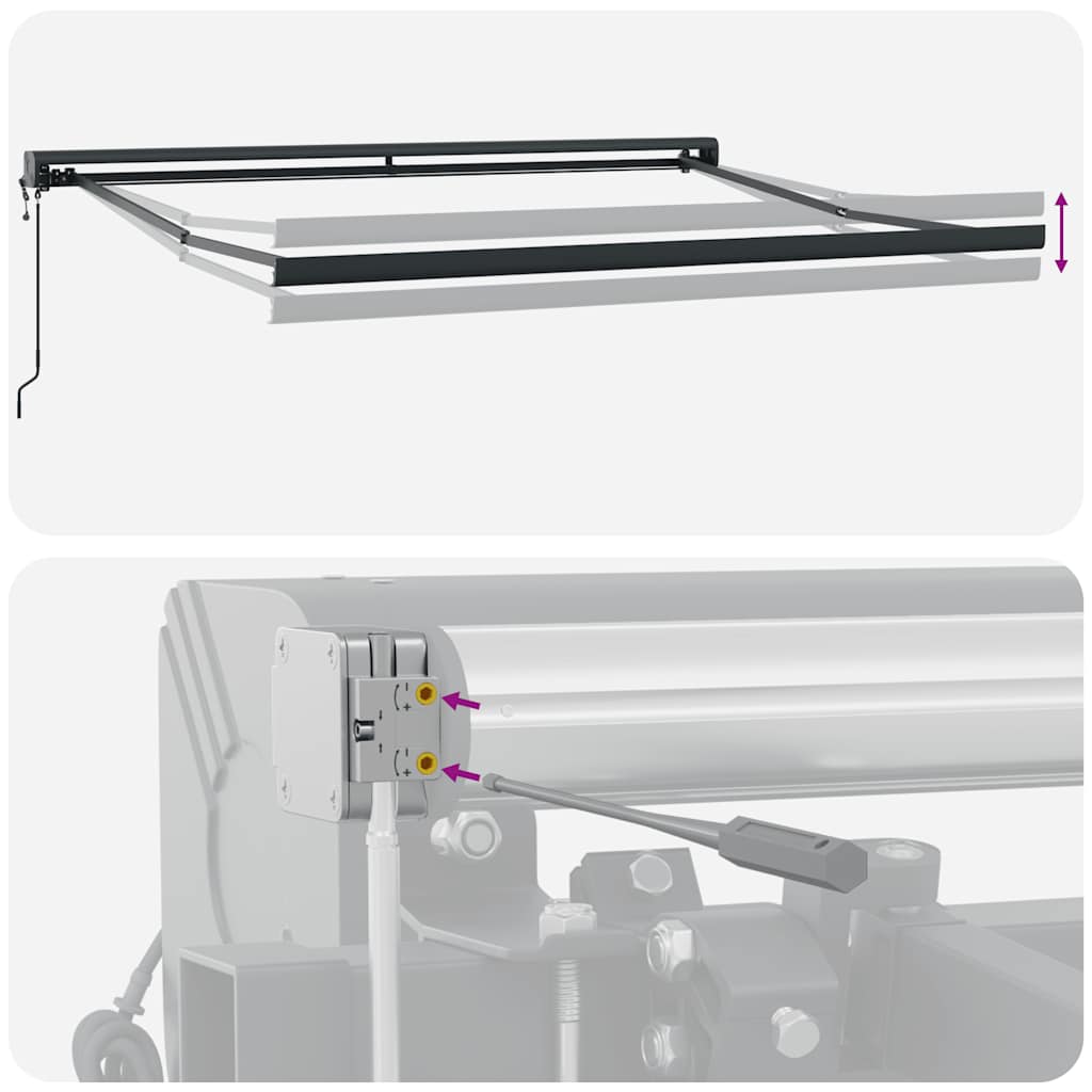 vidaXL Auvent rétractable jaune et blanc 3,5x2,5 m Tissu et aluminium