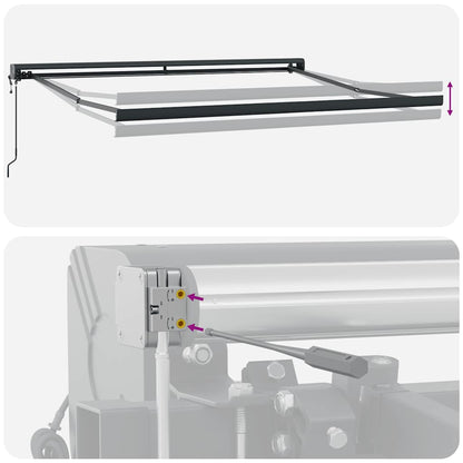 vidaXL Auvent rétractable jaune et blanc 3,5x2,5 m Tissu et aluminium