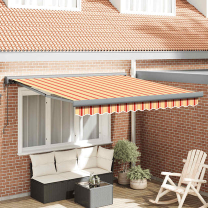 vidaXL Auvent rétractable jaune et blanc 3,5x2,5 m Tissu et aluminium