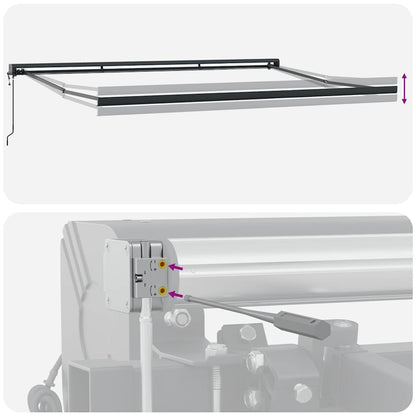vidaXL Markise Einziehbar Gelb und Weiß 4x3 m Stoff und Aluminium