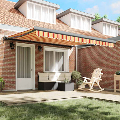 vidaXL Markise Einziehbar Gelb und Weiß 4,5x3 m Stoff und Aluminium