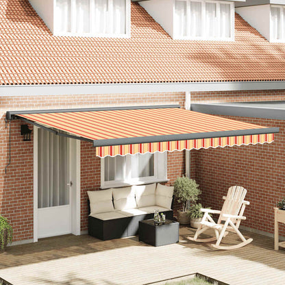 vidaXL Markise Einziehbar Gelb und Weiß 4,5x3 m Stoff und Aluminium