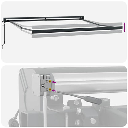 vidaXL Store banne rétractable orange et marron 3x2,5 m Tissu et aluminium