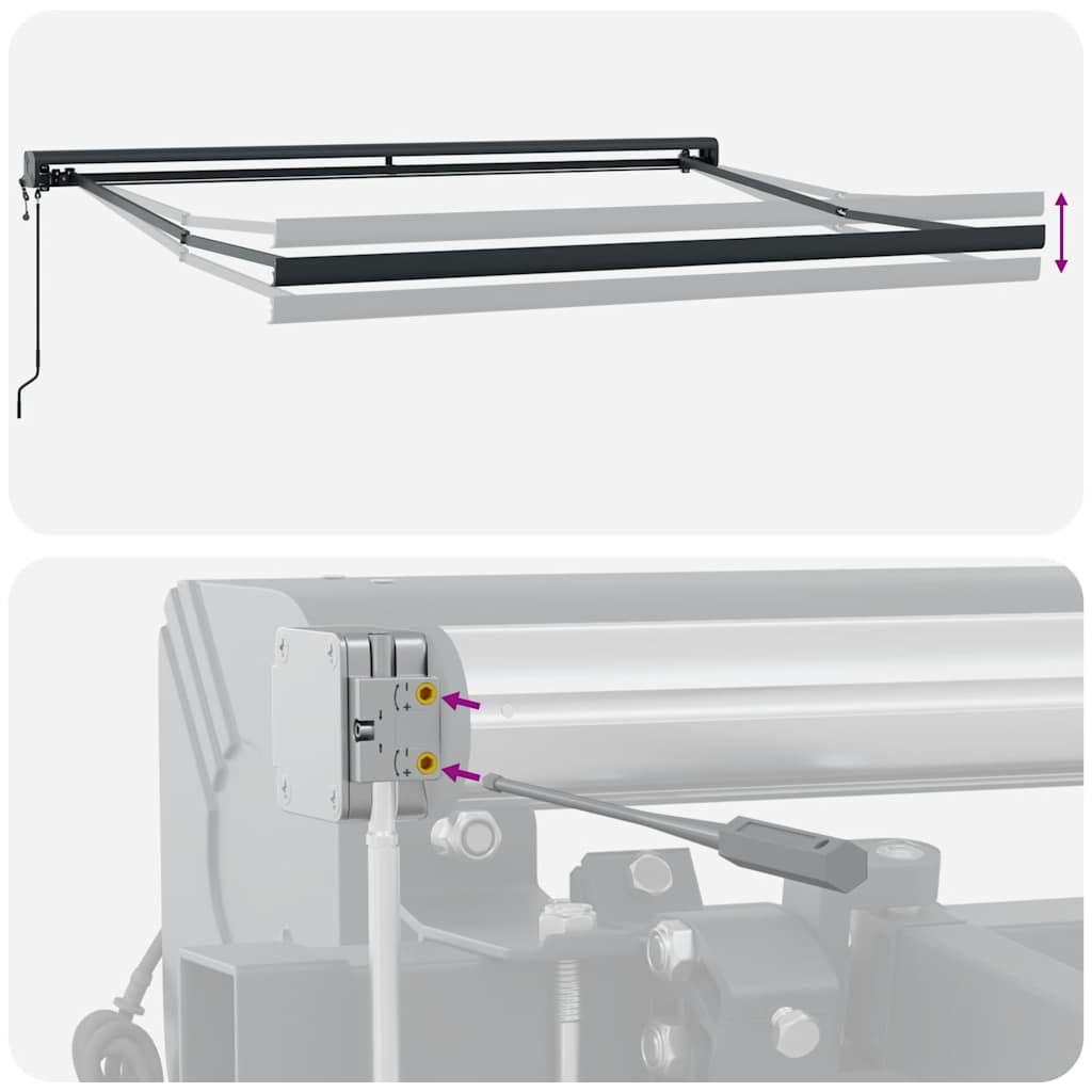 vidaXL Markise Einziehbar Orange und Braun 3,5x2,5 m Stoff & Aluminium