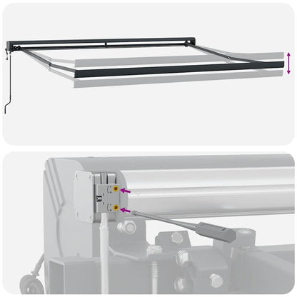 vidaXL Markise Einziehbar Orange und Braun 3,5x2,5 m Stoff & Aluminium